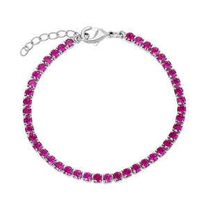 CZ Tennis Bracelet - Fuchsia