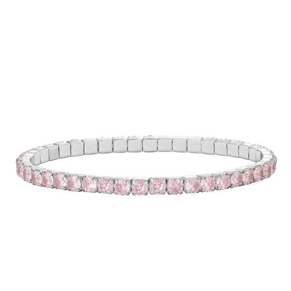 Stretch Tennis Bracelet - Pink