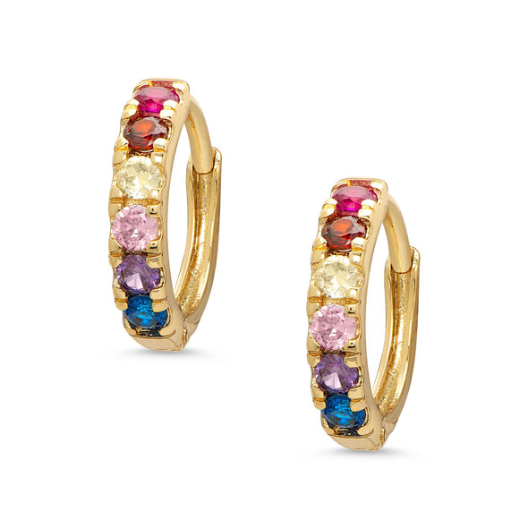 CZ Hoop Earrings - Multi (3mm)