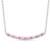 CZ Bar Necklace - Pink & White