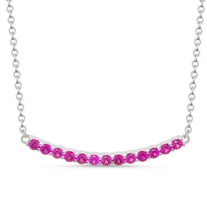 CZ Bar Necklace - Fuchsia