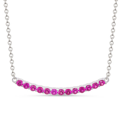 CZ Bar Necklace - Fuchsia