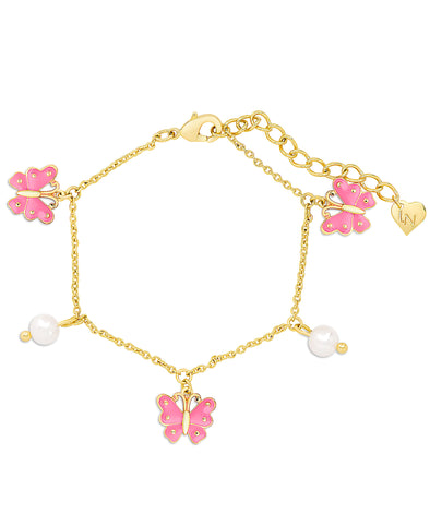 Gold Plated With Pearl And Texture Adjustable Charm Bracelet For Women –  Carlton London Online